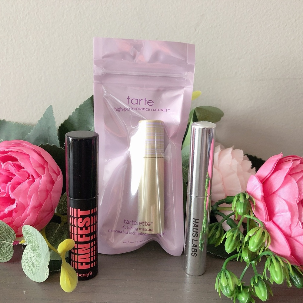 Mascara set Tarte Benefit & Haus Labs travel size mascara